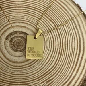 Affirmation Card Necklace | The World Is Yours